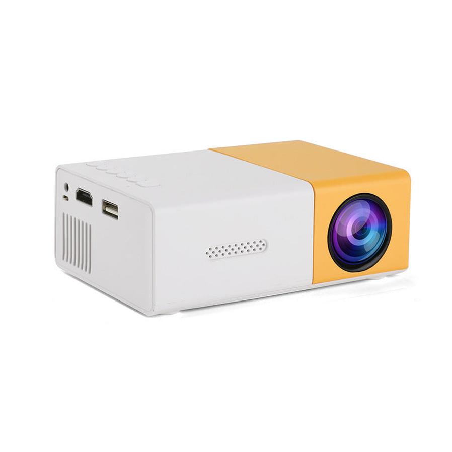 JMT-087370 Mini Portable Projector YG300 - 1080p HD Resolution, Compact Design in Yellow, Blue, and Black