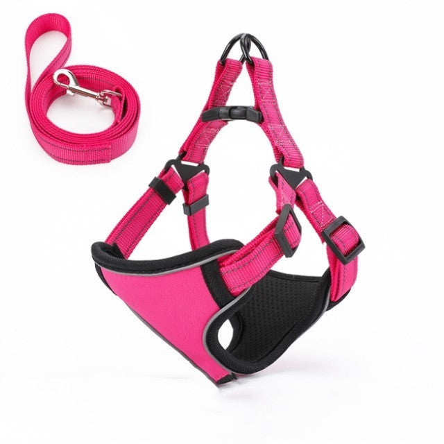 JMT-087370 Nylon Vest-Style Dog Walking Rope - Soft and Breathable Design for Comfort