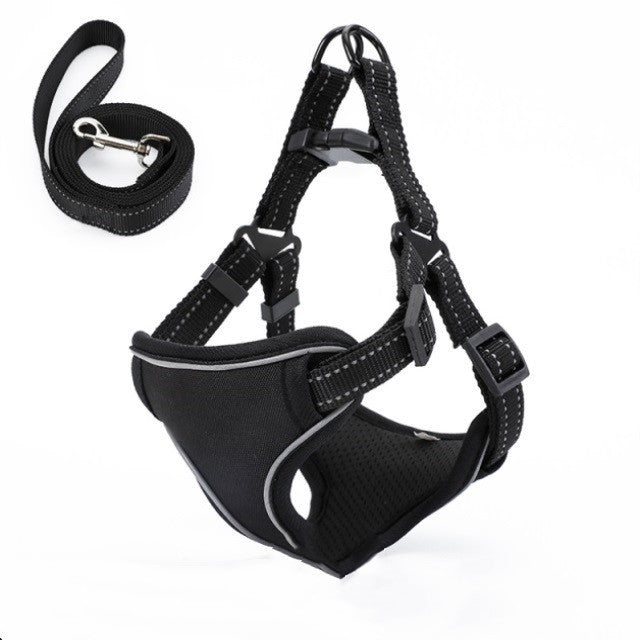 JMT-087370 Nylon Vest-Style Dog Walking Rope - Soft and Breathable Design for Comfort