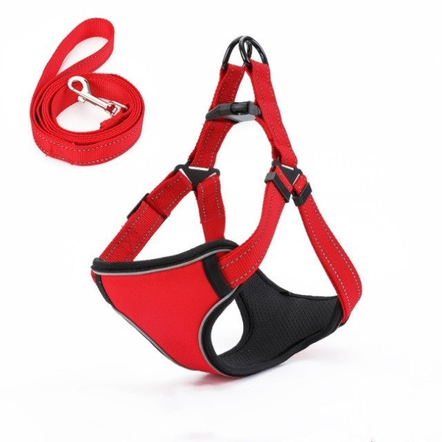 JMT-087370 Nylon Vest-Style Dog Walking Rope - Soft and Breathable Design for Comfort