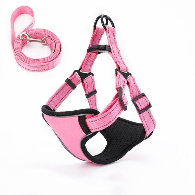 JMT-087370 Nylon Vest-Style Dog Walking Rope - Soft and Breathable Design for Comfort