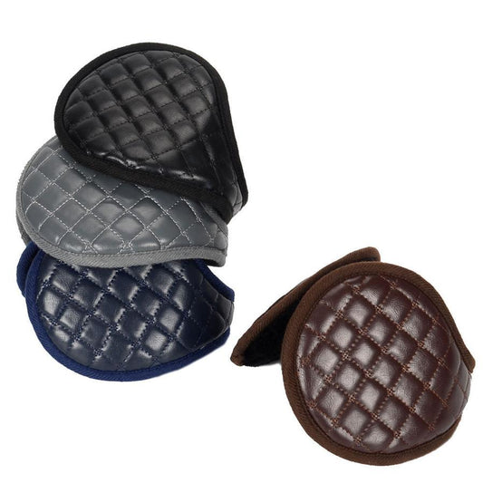 JMT-087370 Winter Warm Plush Earmuffs for Kids - Soft Polyester and Viscose Fiber Ear Protection in Black, Navy, Grey, and Brown