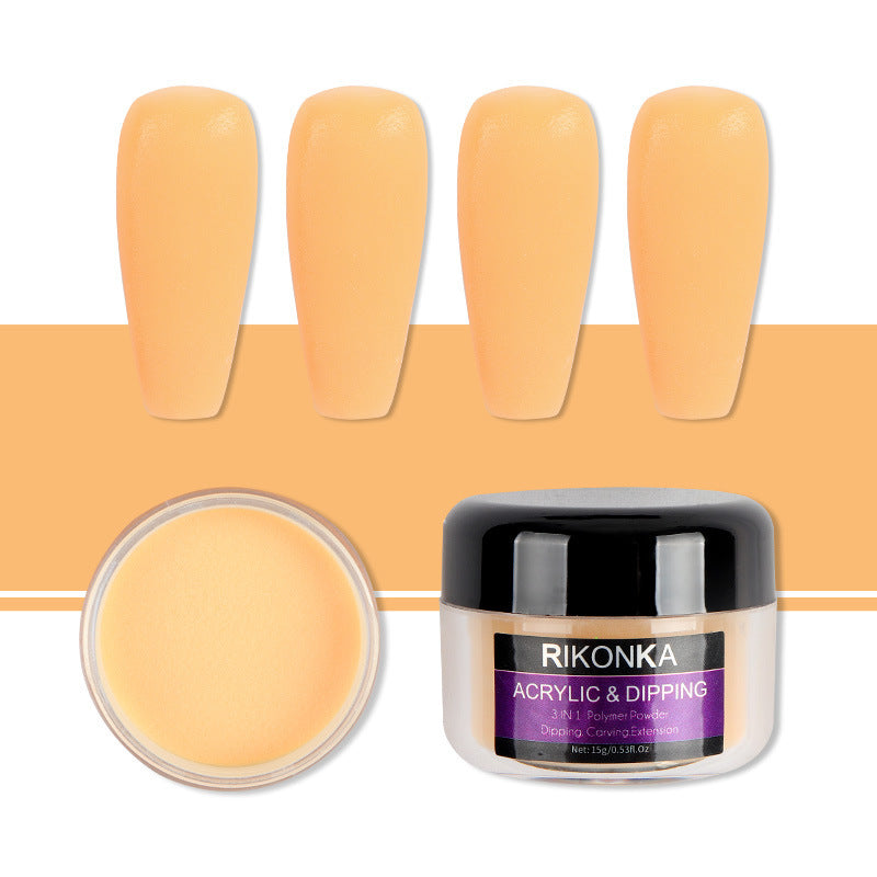 JMT-087498 Nude Color Carved Powder Nail Art Set - 15g Bottles, 9 Unique Shades