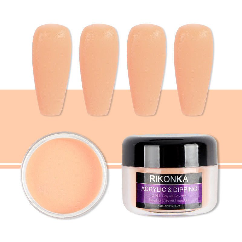 JMT-087498 Nude Color Carved Powder Nail Art Set - 15g Bottles, 9 Unique Shades