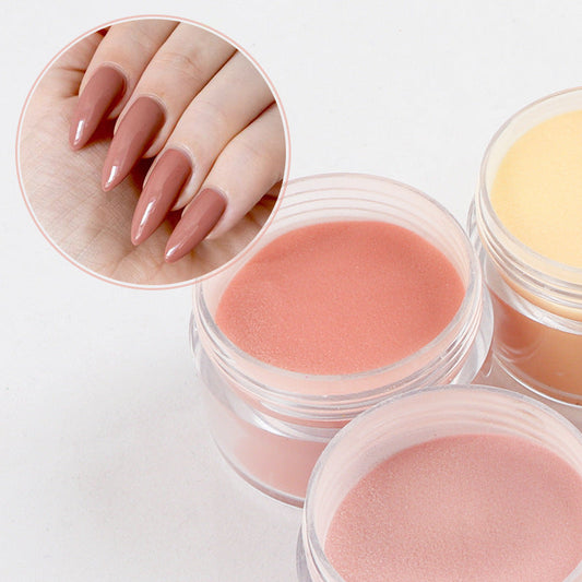 JMT-087498 Nude Color Carved Powder Nail Art Set - 15g Bottles, 9 Unique Shades