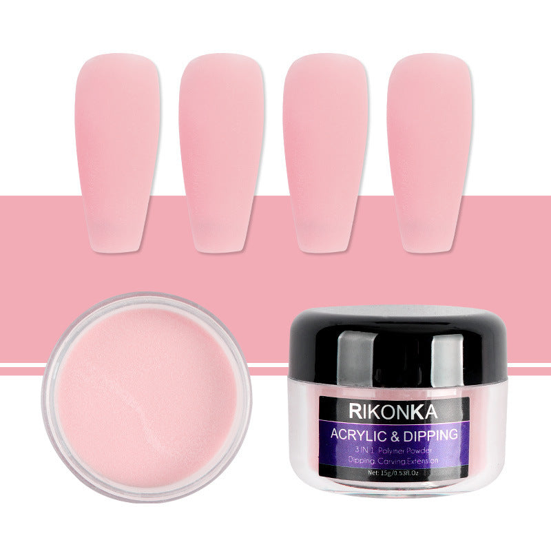 JMT-087498 Nude Color Carved Powder Nail Art Set - 15g Bottles, 9 Unique Shades