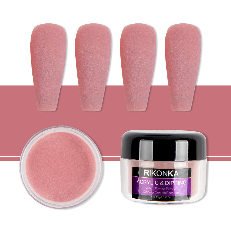 JMT-087498 Nude Color Carved Powder Nail Art Set - 15g Bottles, 9 Unique Shades