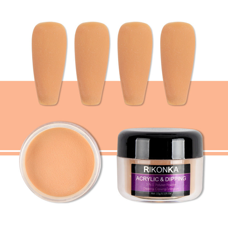 JMT-087498 Nude Color Carved Powder Nail Art Set - 15g Bottles, 9 Unique Shades