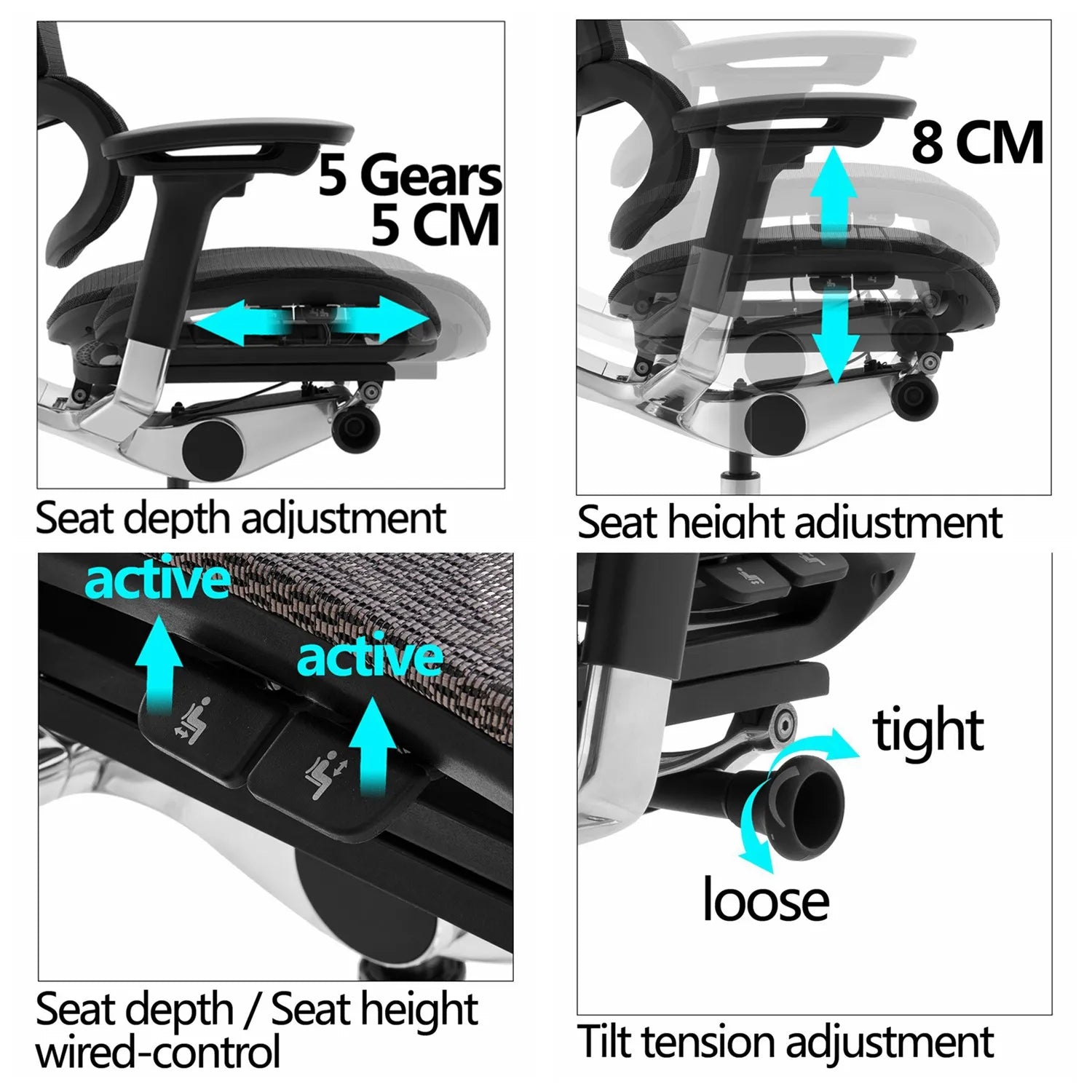 JMT-087626 Ergonomic Gaming Chair with Swivel and Adjustable Features for Office and Home Use