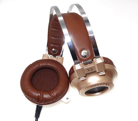 JMT-087690 Wired Dual Steel Bow Gaming Headphones with USB Plug and Microphone
