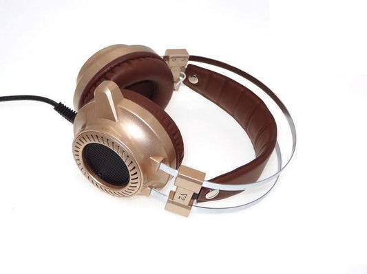 JMT-087690 Wired Dual Steel Bow Gaming Headphones with USB Plug and Microphone
