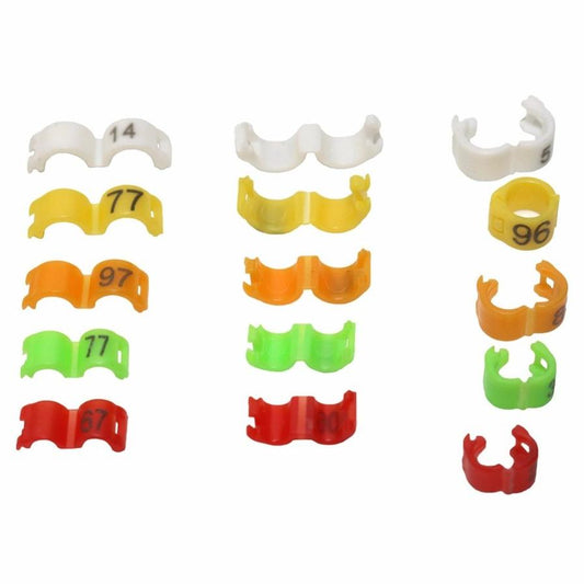 JMT-088010 Bird Foot Clip Rings - Plastic Split Rings in Various Sizes and Colors, 2.7mm to 5mm, Pack of 100
