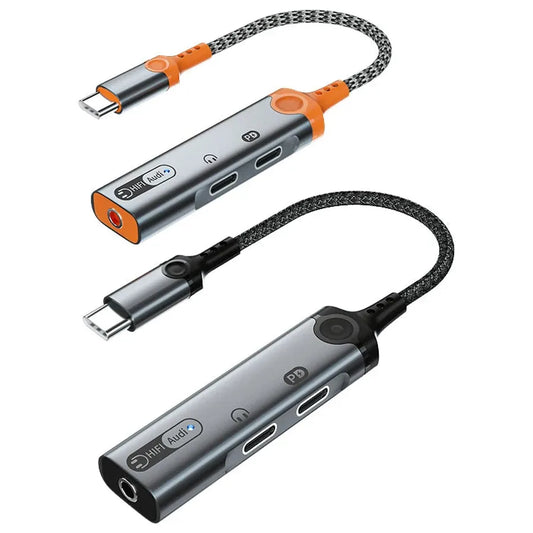 JMT-088010 Type C to 3.5mm Audio Adapter with PD 60W Charging for USB-C Devices