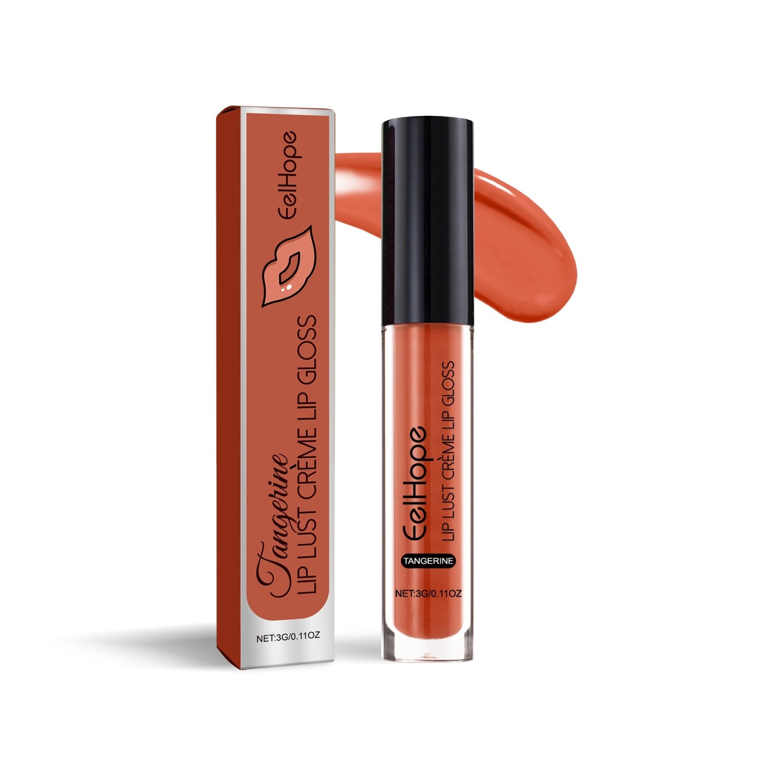 JMT-088458 Red Waterproof Lip Gloss with Glycerin, Sunflower Oil, and Vitamin E - 1.6 x 11.6 cm