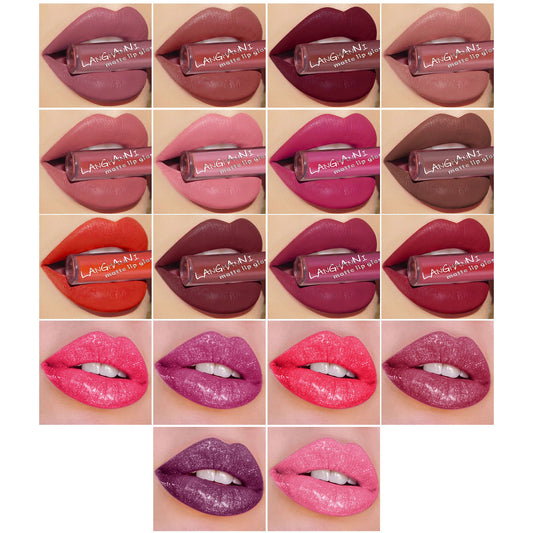 JMT-088778 18-Piece Matte Velvet Lip Gloss Set for All-Day Color and Shine