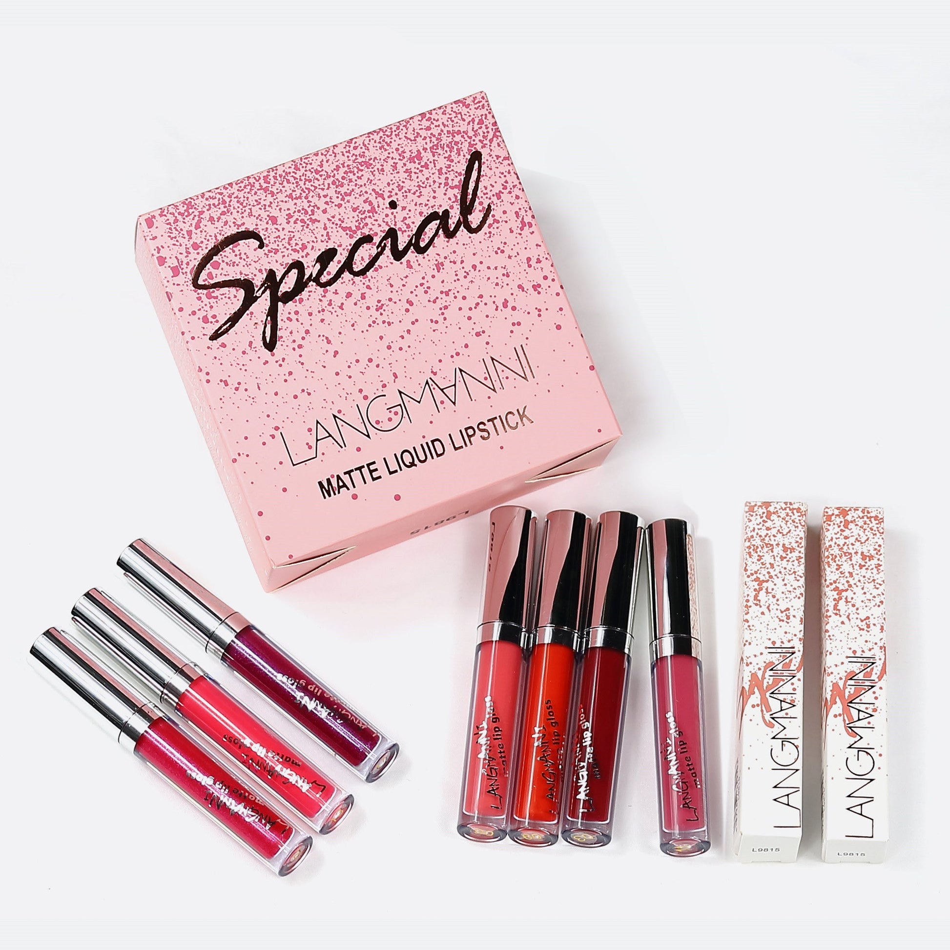 JMT-088778 18-Piece Matte Velvet Lip Gloss Set for All-Day Color and Shine
