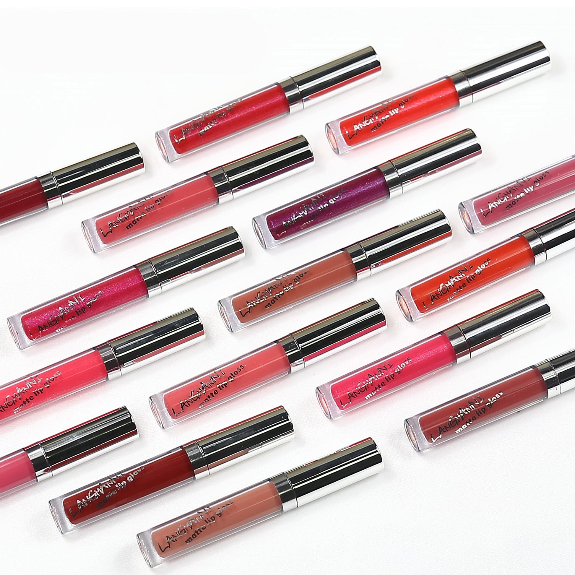 JMT-088778 18-Piece Matte Velvet Lip Gloss Set for All-Day Color and Shine