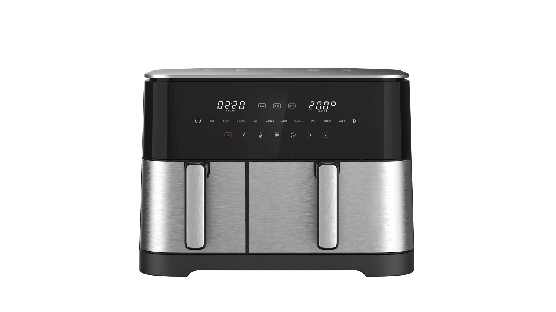 JMT-089098 11L Dual Core Metal Air Fryer – Multifunctional Cooking Pot with Large Capacity and Visible Design