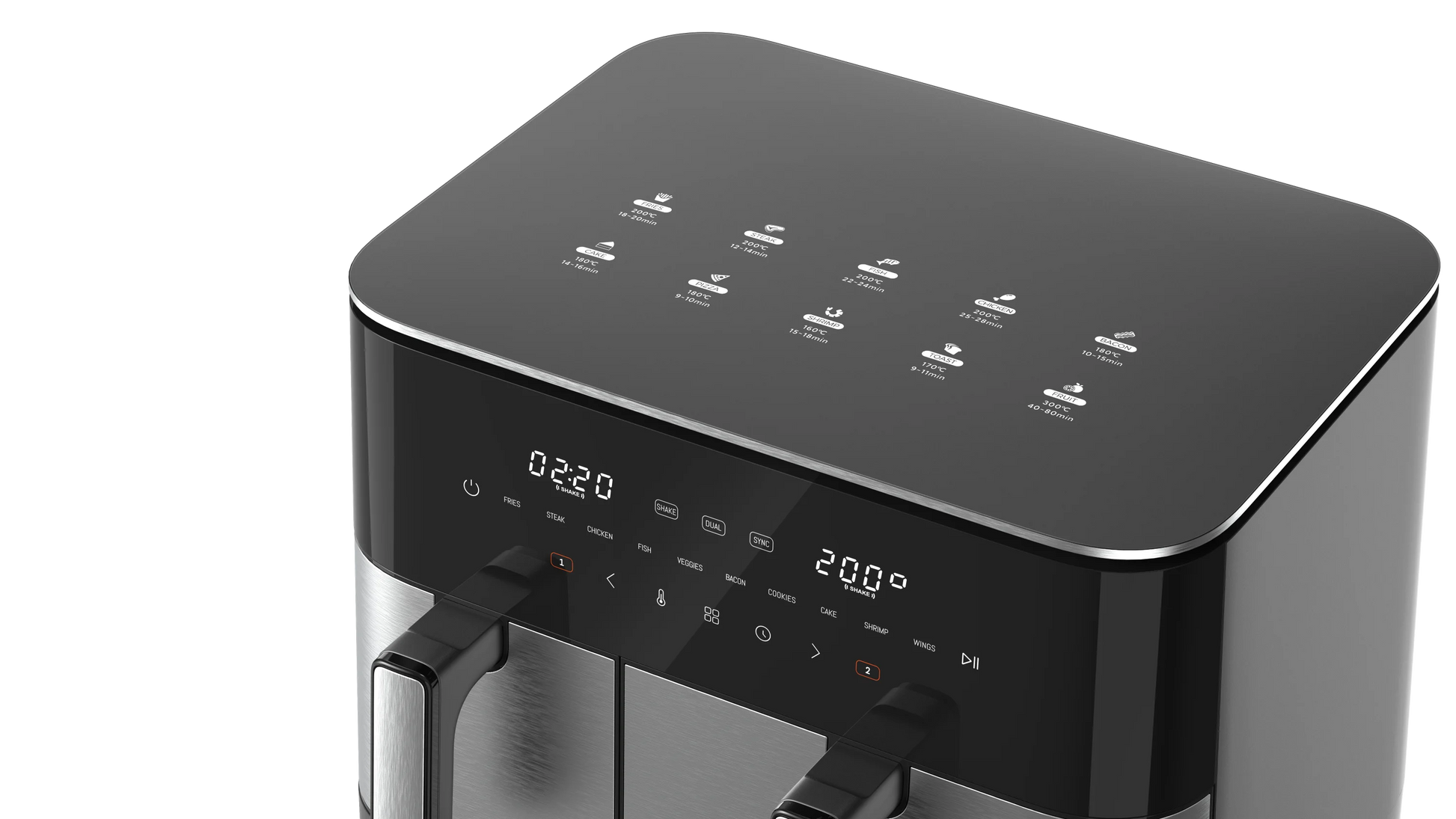 JMT-089098 11L Dual Core Metal Air Fryer – Multifunctional Cooking Pot with Large Capacity and Visible Design