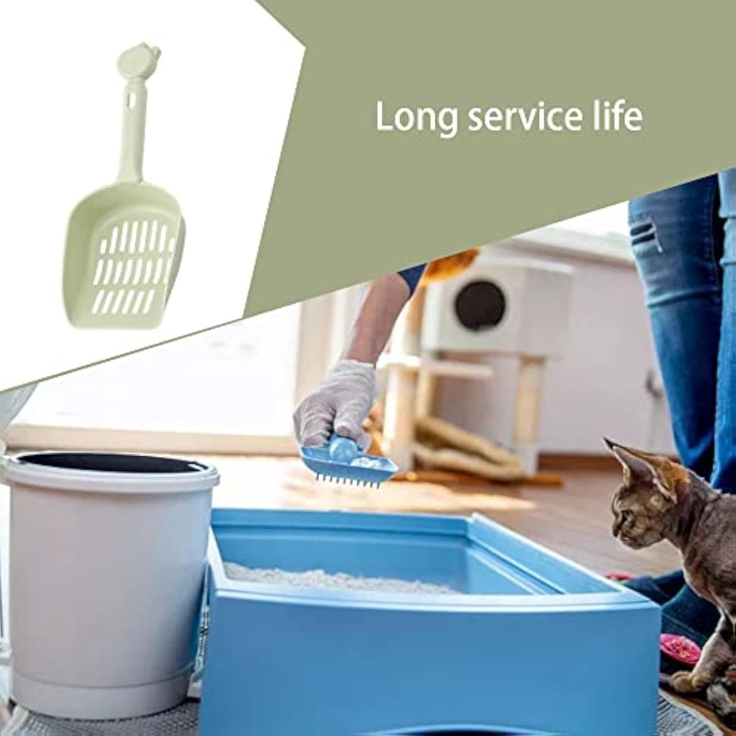 JMT-089418 Durable Plastic Cat Litter Scoops for Effortless Cleaning and Odor Control