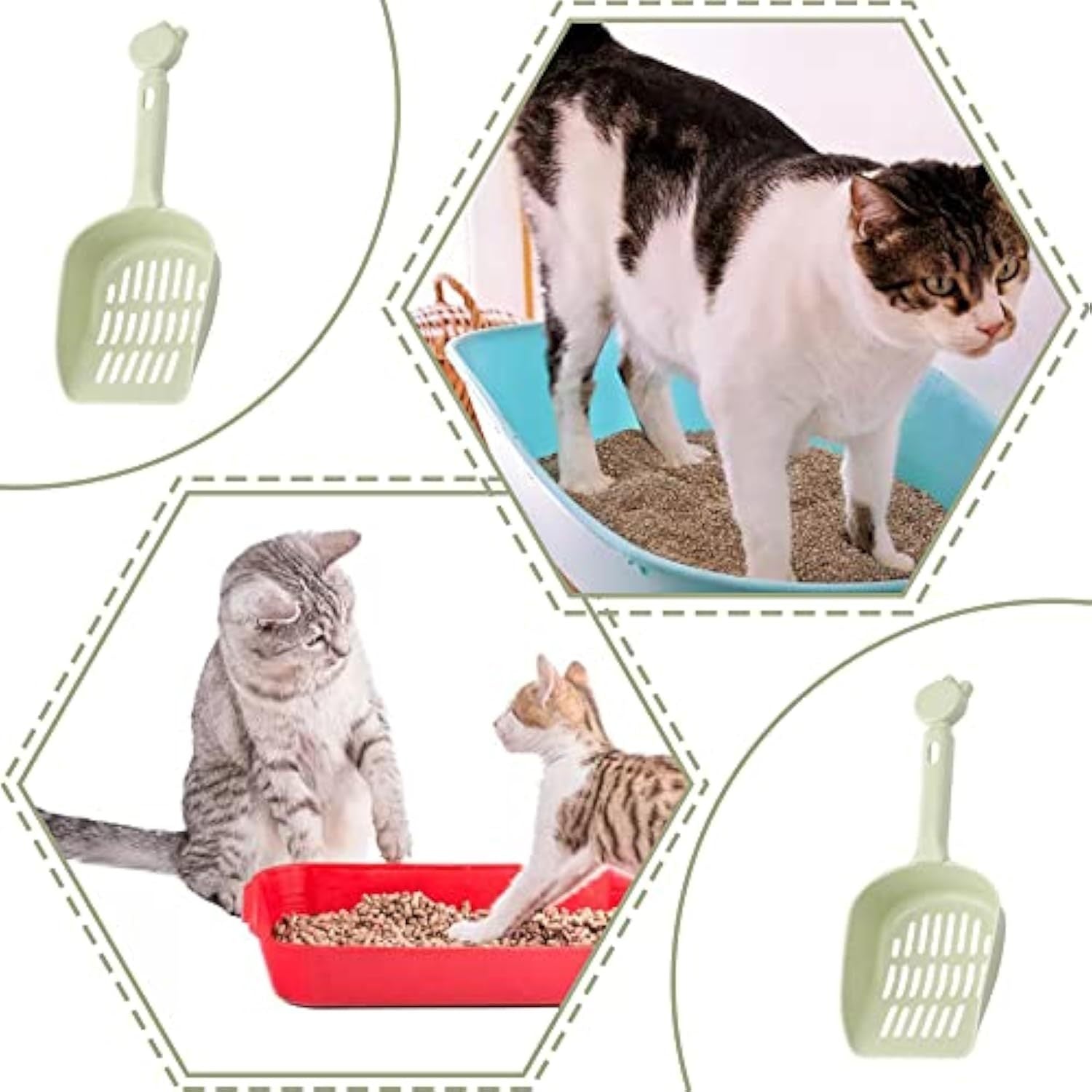 JMT-089418 Durable Plastic Cat Litter Scoops for Effortless Cleaning and Odor Control