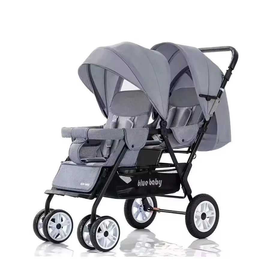 JMT-089482 3 in 1 Foldable Twin Baby Stroller for Infants 0-3 Years - European Design