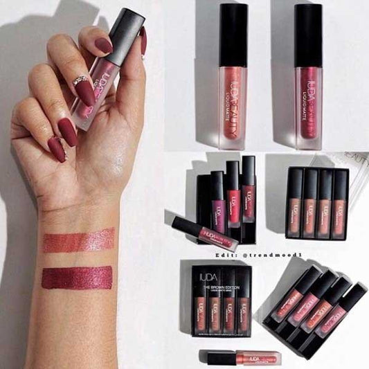 JMT-089610 Mini Lip Glaze Set - 4 Vibrant Shades with Vitamin Enrichment for All Skin Types