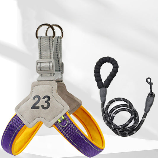 JMT-089674 Adjustable Reflective Chest Harness for Small to Medium Dogs, Comfortable Fit with Soft Buckle