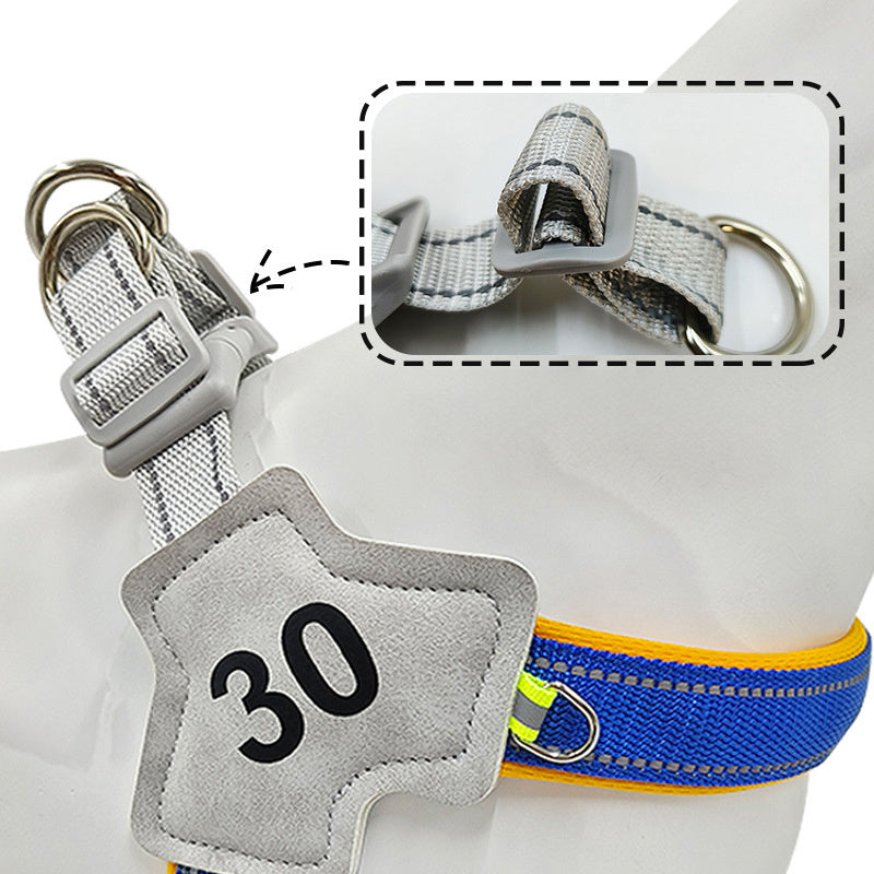 JMT-089674 Adjustable Reflective Chest Harness for Small to Medium Dogs, Comfortable Fit with Soft Buckle