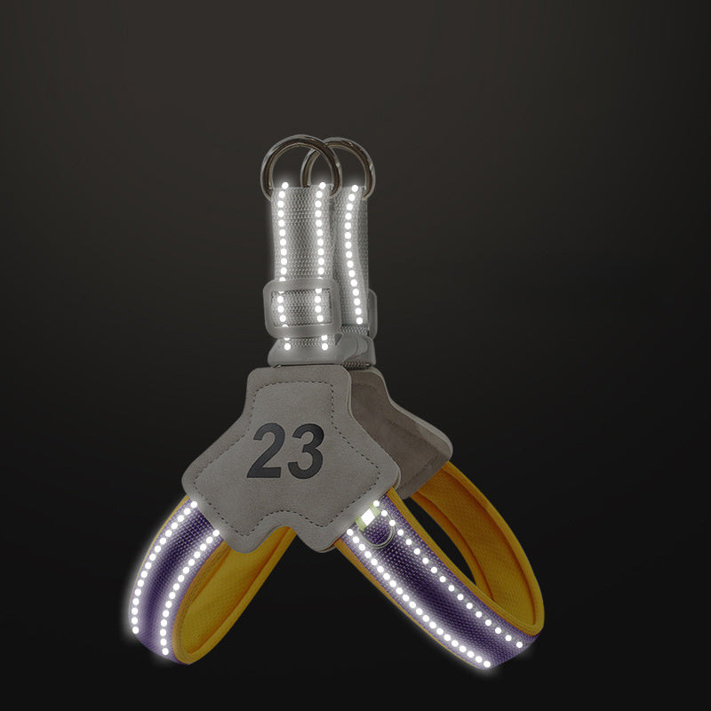 JMT-089674 Adjustable Reflective Chest Harness for Small to Medium Dogs, Comfortable Fit with Soft Buckle