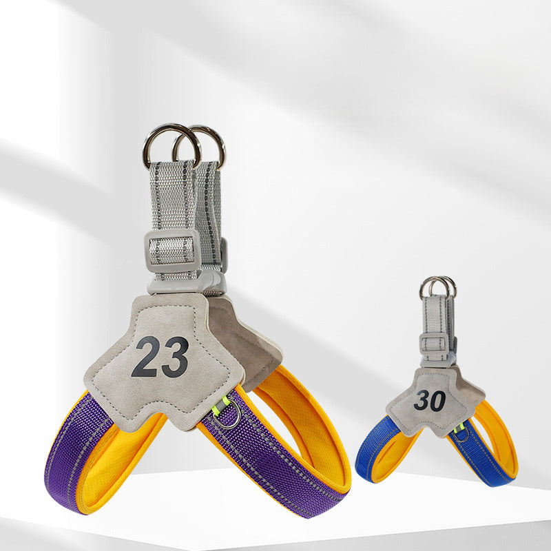 JMT-089674 Adjustable Reflective Chest Harness for Small to Medium Dogs, Comfortable Fit with Soft Buckle