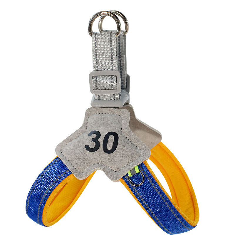 JMT-089674 Adjustable Reflective Chest Harness for Small to Medium Dogs, Comfortable Fit with Soft Buckle