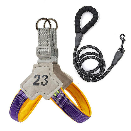 JMT-089674 Adjustable Reflective Chest Harness for Small to Medium Dogs, Comfortable Fit with Soft Buckle