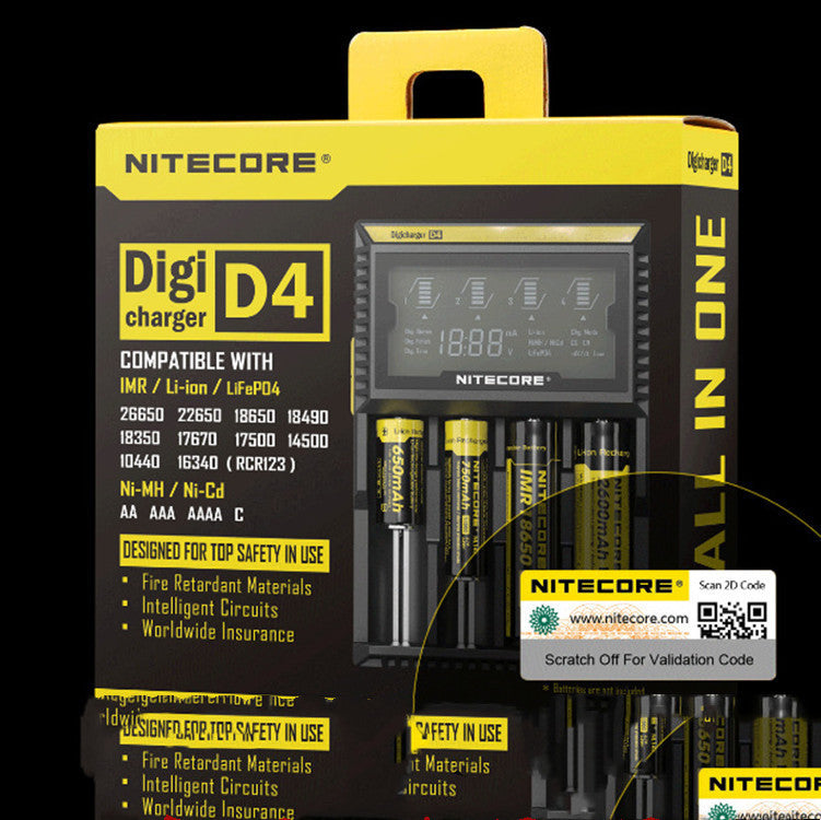 JMT-089674 LCD Intelligent Lithium-ion Battery Charger for 18650, 14500, 16340, and 26650 Batteries