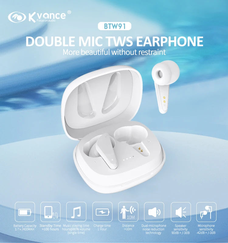 JMT-089674 Wireless Dual Mic Noise Reduction Earbuds with TWS Technology for Enhanced Sound Quality