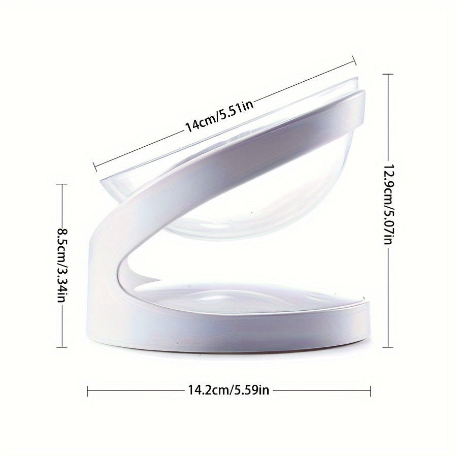 JMT-090314 Ergonomic Elevated Cat Food Bowl for Neck Support, Anti-Vomit Tilt Design, Durable Plastic, Suitable for Dry and Wet Food