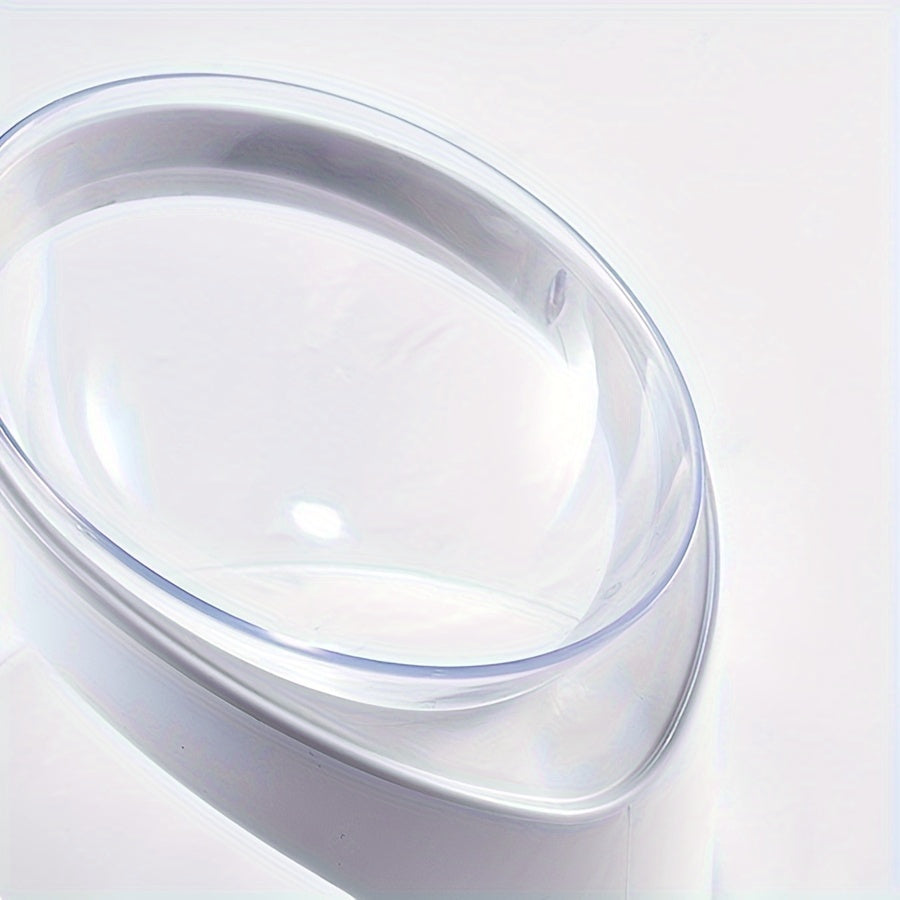 JMT-090314 Ergonomic Elevated Cat Food Bowl for Neck Support, Anti-Vomit Tilt Design, Durable Plastic, Suitable for Dry and Wet Food