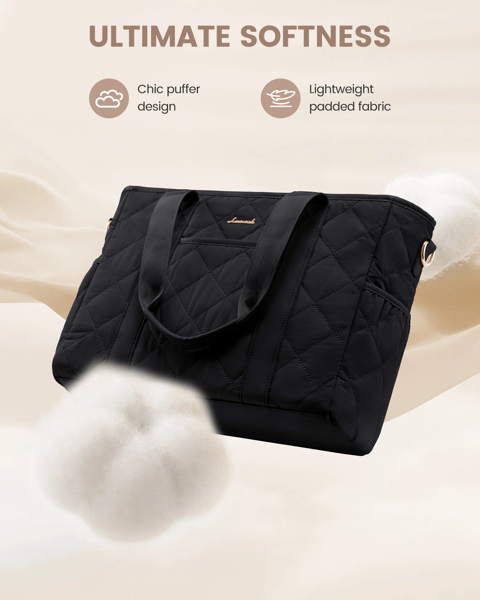 JMT-090314 Quilted Laptop Tote Bag for Women - 15.6 to 17 Inch Capacity, Stylish and Spacious Work Purse