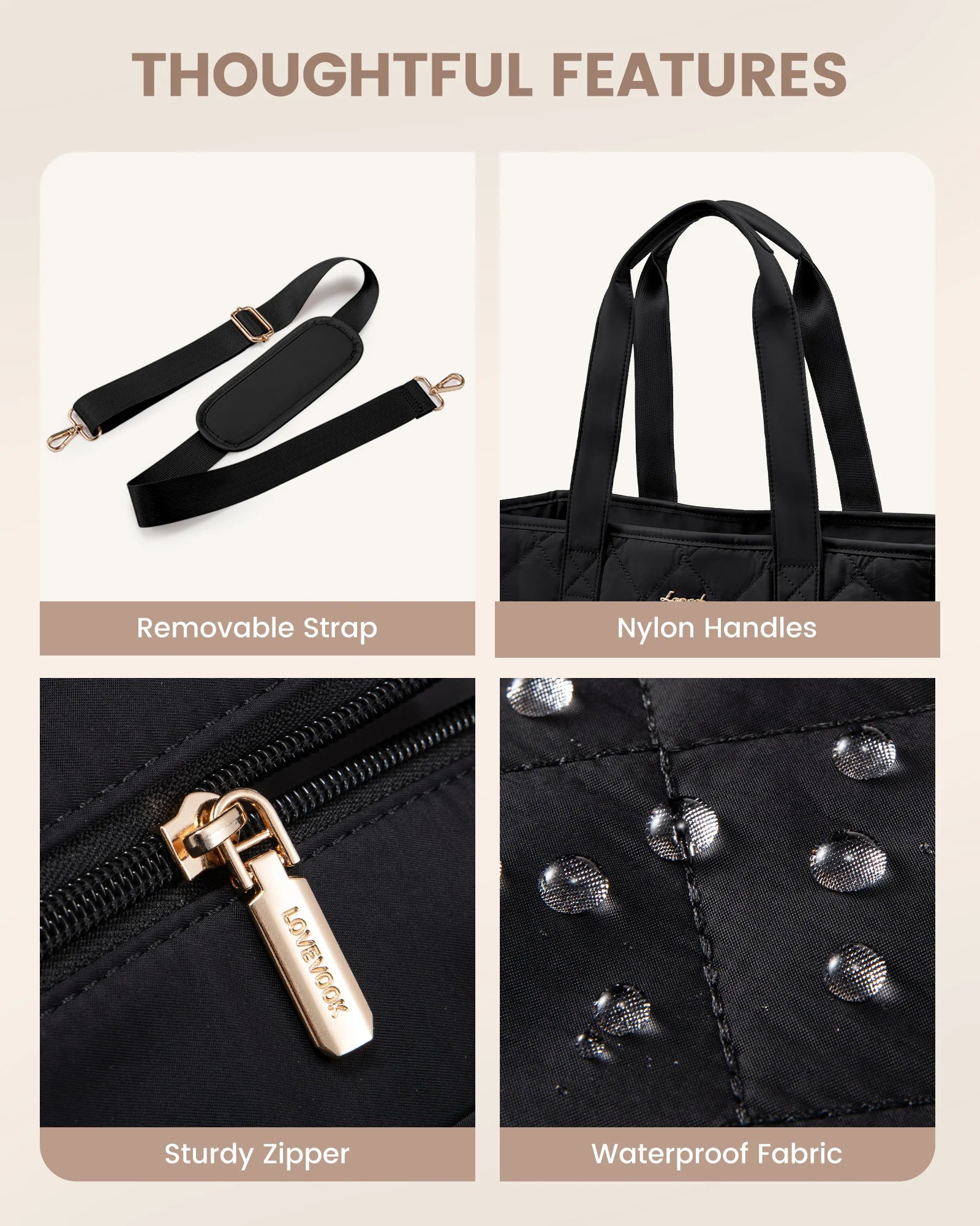 JMT-090314 Quilted Laptop Tote Bag for Women - 15.6 to 17 Inch Capacity, Stylish and Spacious Work Purse
