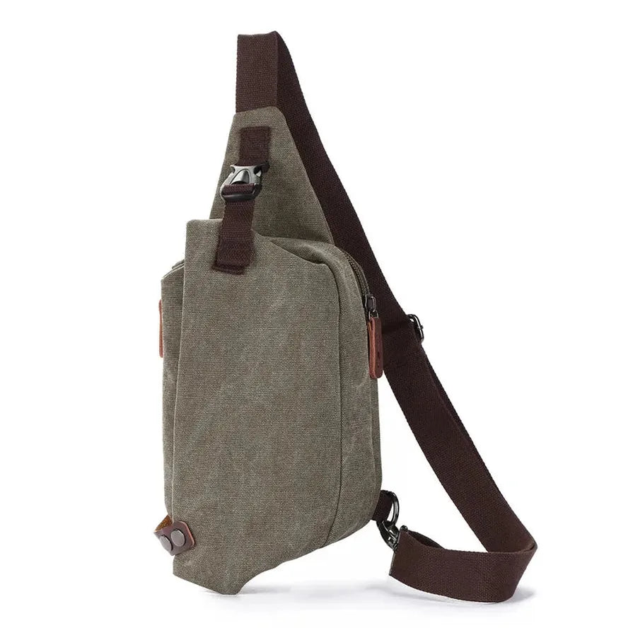 JMT-090378 Canvas Crossbody Shoulder Bag for Men - Stylish Sports Chest Pack