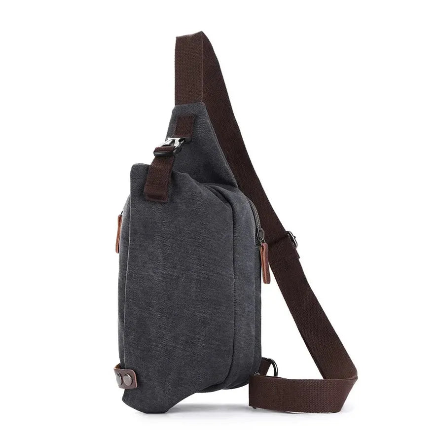 JMT-090378 Canvas Crossbody Shoulder Bag for Men - Stylish Sports Chest Pack