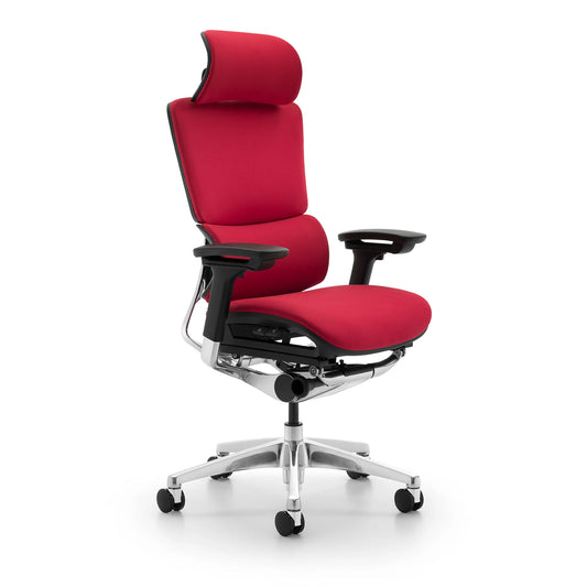 JMT-091082 Red Office Chair with Massage Function, Mesh Fabric Back, Nylon Base, Adjustable Lumbar Support