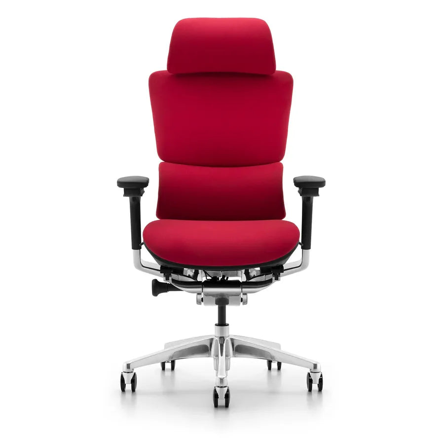 JMT-091082 Red Office Chair with Massage Function, Mesh Fabric Back, Nylon Base, Adjustable Lumbar Support