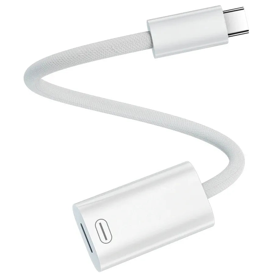 JMT-091146 iPhone 15 8Pin Female to USB C Male Earphone Adapter for Charging and Data Transmission