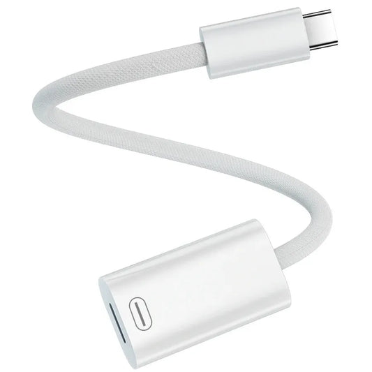 JMT-091146 iPhone 15 8Pin Female to USB C Male Earphone Adapter for Charging and Data Transmission