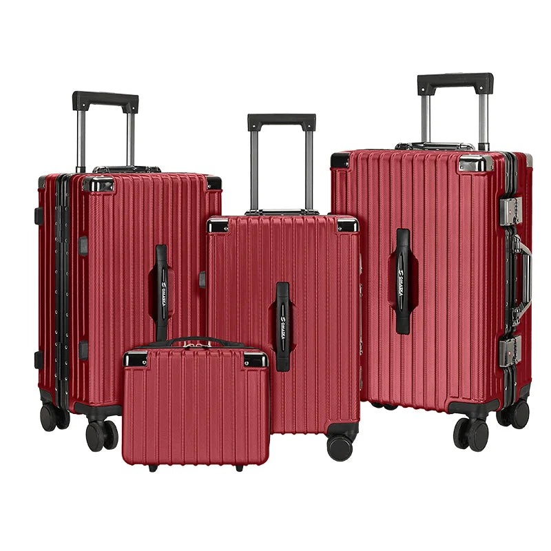 JMT-091530 Custom 14-28 Inch Trolley Spinner PC Luggage with Hard Shell Design and Aluminium Accents