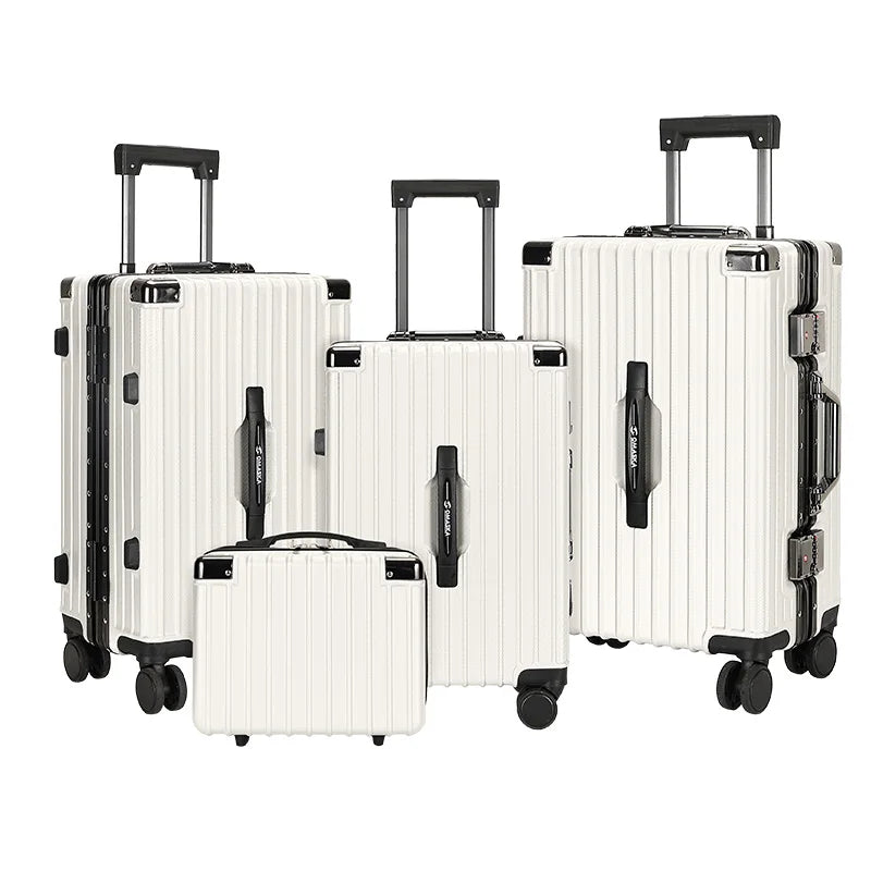 JMT-091530 Custom 14-28 Inch Trolley Spinner PC Luggage with Hard Shell Design and Aluminium Accents
