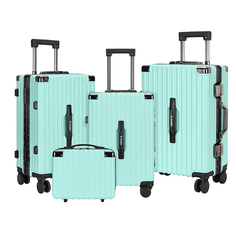 JMT-091530 Custom 14-28 Inch Trolley Spinner PC Luggage with Hard Shell Design and Aluminium Accents