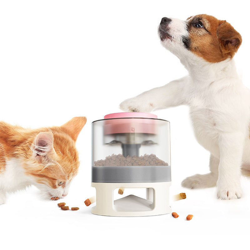 JMT-091786 Square Bullet Food Dispenser for Dogs and Cats - Interactive Pet Feeder Toy with Anti-Slip Design and Emergency Feeding Function