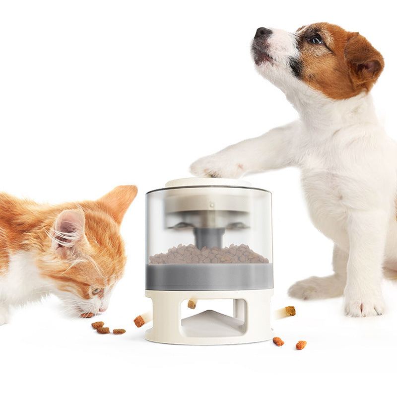 JMT-091786 Square Bullet Food Dispenser for Dogs and Cats - Interactive Pet Feeder Toy with Anti-Slip Design and Emergency Feeding Function